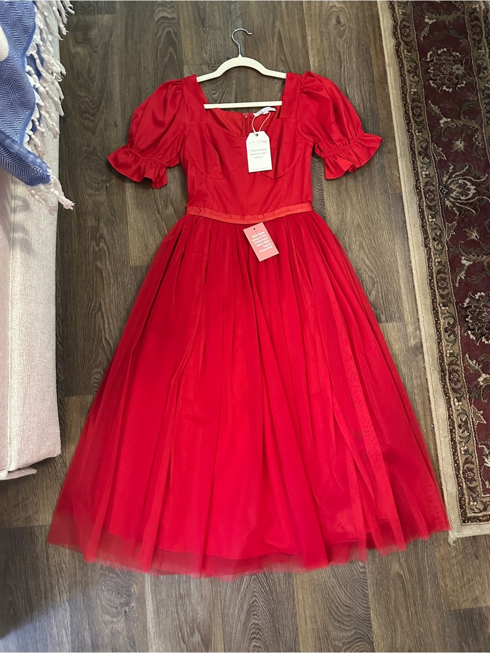 Ivy City Co Red Ballerina Midi Dress